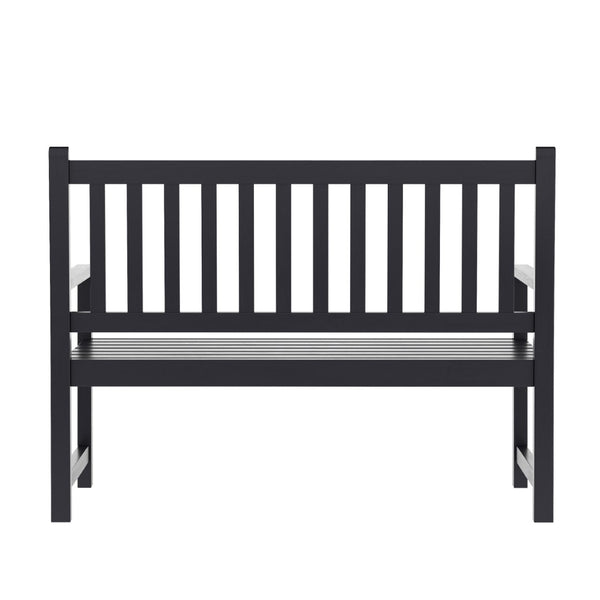 English Elm Adele Commercial Grade Acacia Wood Loveseat Bench for Indoor/Outdoor Spaces, Stylish and Durable Seating Black LTS-0525-BK-GG