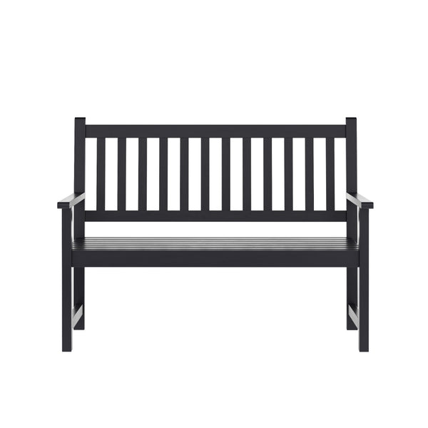 English Elm Adele Commercial Grade Acacia Wood Loveseat Bench for Indoor/Outdoor Spaces, Stylish and Durable Seating Black LTS-0525-BK-GG