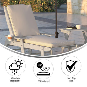 English Elm Lyra Commercial-Grade Water-Resistant Outdoor Chaise Lounge Cushion for Ultimate Comfort & Style Beige LTS-CUSHION-3-BG-GG