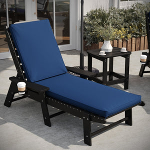 English Elm Lyra Commercial-Grade Water-Resistant Outdoor Chaise Lounge Cushion for Ultimate Comfort & Style Navy LTS-CUSHION-3-NV-GG