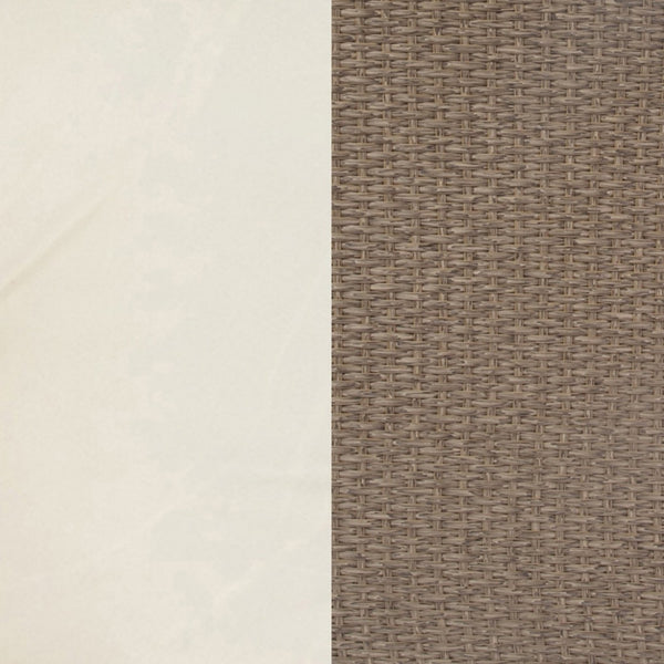 English Elm Huck Indoor/Outdoor Wicker Rattan Conversation Set – Stylish L-Shaped Sofa & Dining Table Combo Beige Cushions/Brown Frame LTS-SET-02023-BG-BR-GG