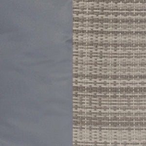 English Elm Huck Indoor/Outdoor Wicker Rattan Conversation Set – Stylish L-Shaped Sofa & Dining Table Combo Gray Cushions/Gray Frame LTS-SET-02023-GY-GY-GG