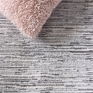 Safavieh Lunara Sleek Grey & Ivory Runner For Hallways — Low-Profile, Durable Power-Loomed Polyester Rug (98) 2'-2" x 8'-0" LUA302F-28