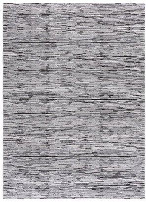 Safavieh Lunara Modern Square Area Rug In Black & Ivory — Low-Profile Durable Polyester Blend, Sleek Design 6'-7" x 6'-7" LUA302Z-7SQ