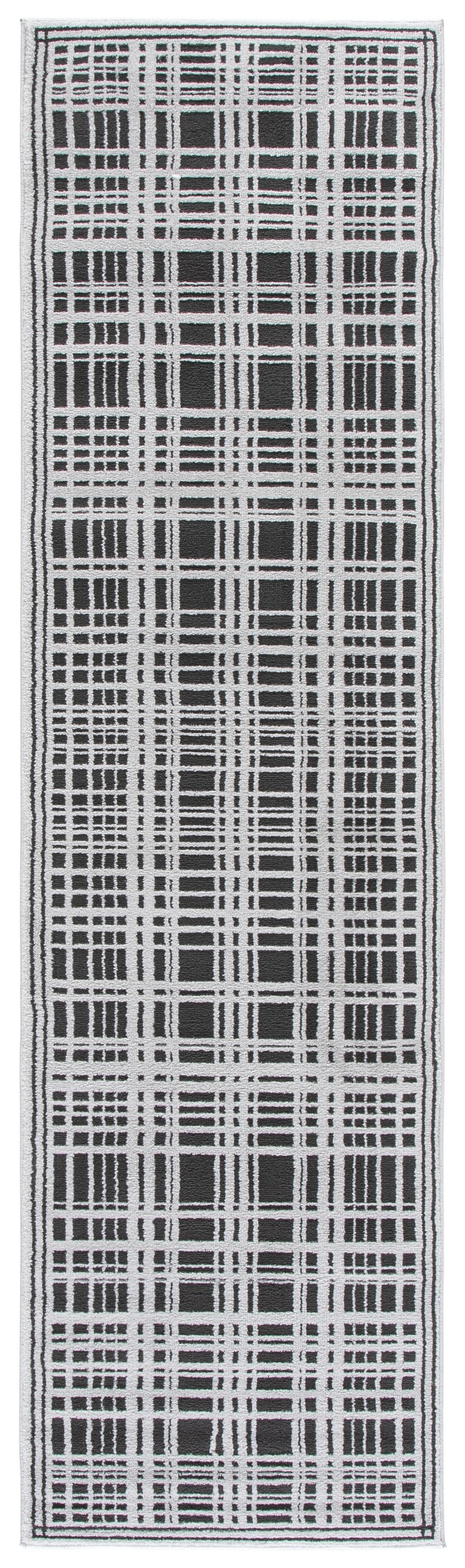 Safavieh Lunara Sleek Black And Ivory Runner Rug — Power-Loomed Turkey, Low-Profile 1/2" Pile, Durable Elegance 2'-2" x 8'-0" LUA304Z-28