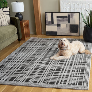 Safavieh Lunara Chic Black And Ivory Round Rug — Low-Pile Modern Accent, Durable Power-Loomed Turkish Quality 6'-7" x 6'-7" LUA304Z-7R