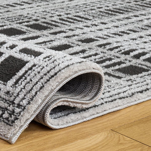 Safavieh Lunara Sleek Black And Ivory Runner Rug — Power-Loomed Turkey, Low-Profile 1/2" Pile, Durable Elegance 2'-2" x 8'-0" LUA304Z-28