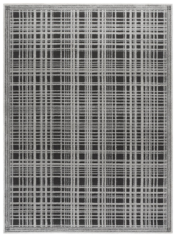 Safavieh Lunara Sleek Black & Ivory Area Rug — Low-Profile 1/2" Pile, Durable Polyester, Modern Power-Loomed Rug 8'-0" x 10'-0" LUA304Z-8