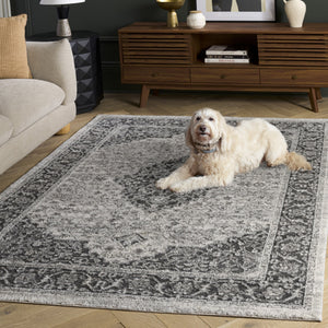 Safavieh Lunara Elegant Grey Ivory Runner Rug For Hallways And Entryways—Low Profile, Durable, Power-Loomed 2'-2" x 8'-0" LUA306F-28
