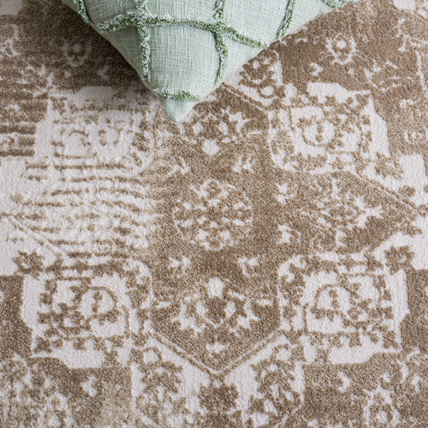 Safavieh Lunara Beige Ivory Transitional Area Rug — Low-Profile, Power-Loomed In Turkey For Durability And Style 6'-7" x 6'-7" LUA308B-7SQ