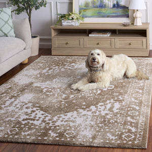 Safavieh Lunara Round Beige Ivory Area Rug, Low Pile Power-Loomed Polyester With Jute Accent, Durable Elegance 6'-7" x 6'-7" LUA308B-7R