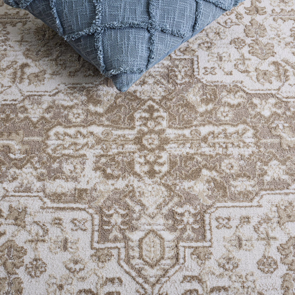 Safavieh Lunara Ivory Beige Area Rug — Low-Profile Power-Loomed Turkish Rug, Soft Polyester Feel, Timeless Elegance 4'-0" x 6'-0" LUA314A-4