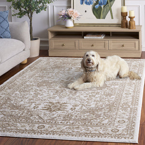 Safavieh Lunara Ivory Beige Square Rug — Low-Profile Power-Loomed Turkish Design, Soft Durable Texture 6'-7" x 6'-7" LUA314A-7SQ