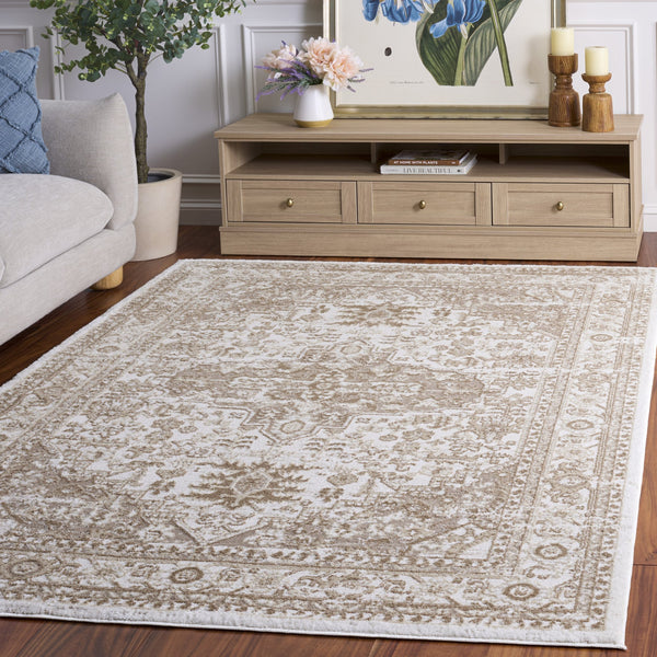 Safavieh Lunara Ivory Beige Power-Loomed Area Rug — Low-Profile, Soft Polyester Pile, Classic Neutral Elegance 5'-3" x 7'-6" LUA314A-5