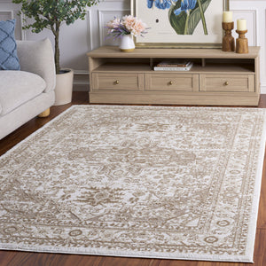 Safavieh Lunara Ivory Beige Area Rug — Low-Profile Power-Loomed Turkish Rug, Soft Polyester Feel, Timeless Elegance 4'-0" x 6'-0" LUA314A-4