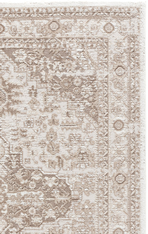 Safavieh Lunara Ivory Beige Area Rug — Low-Profile Power-Loomed Turkish Rug, Soft Polyester Feel, Timeless Elegance 4'-0" x 6'-0" LUA314A-4