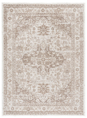 Safavieh Lunara Ivory Beige Square Rug — Low-Profile Power-Loomed Turkish Design, Soft Durable Texture 6'-7" x 6'-7" LUA314A-7SQ