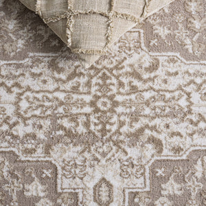 Safavieh Lunara Neutral Beige & Grey Square Rug — Low-Profile, Power-Loomed Turkish Construction, Durable Stain-Resistant Finish 6'-7" x 6'-7" LUA314B-7SQ