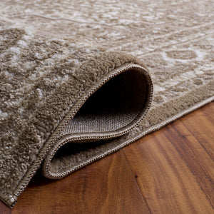 Safavieh Lunara Warm Beige And Grey Area Rug — Power-Loomed Turkish-Inspired Design, Low Pile Durability 4'-0" x 6'-0" LUA314B-4