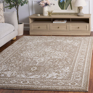 Safavieh Lunara Timeless Round Area Rug In Beige & Grey — Low-Profile, Durable Power-Loomed Turkish Craftsmanship 6'-7" x 6'-7" LUA314B-7R