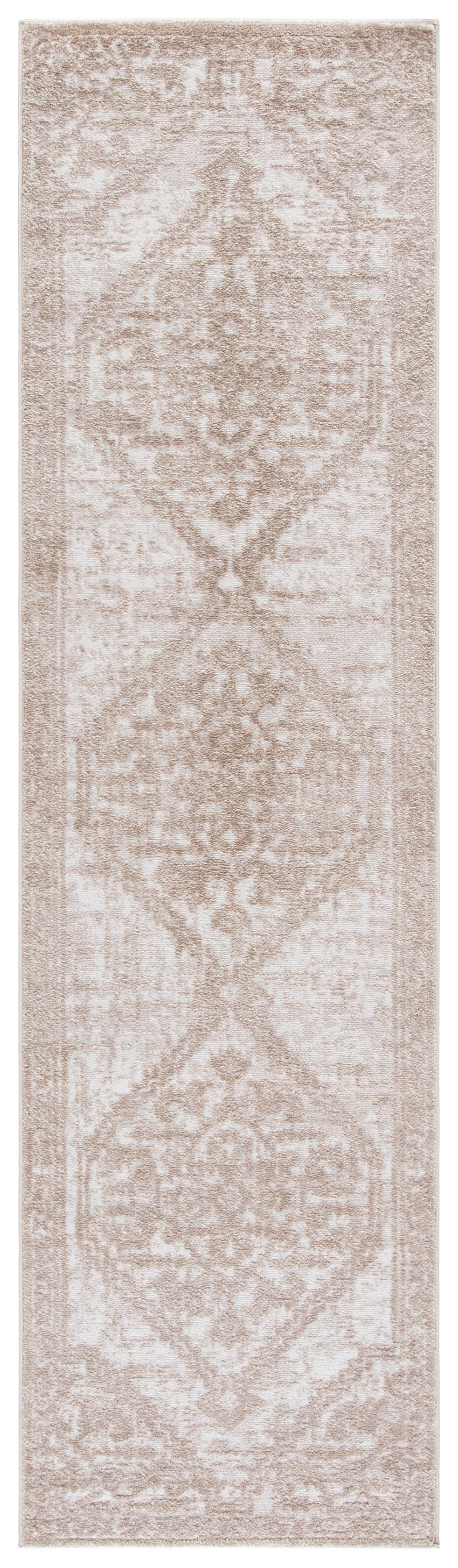 Safavieh Lunara Turkish-Made Ivory & Light Brown Area Rug — Low-Profile, Durable Polyester Pile For Timeless Comfort 6'-7" x 6'-7" LUA316E-7SQ