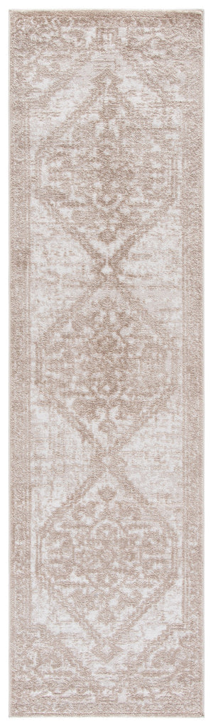 Safavieh Lunara Round Ivory Light Brown Area Rug — Low Pile, Soft Polyester, Power-Loomed In Turkey For Durability 6'-7" x 6'-7" LUA316E-7R
