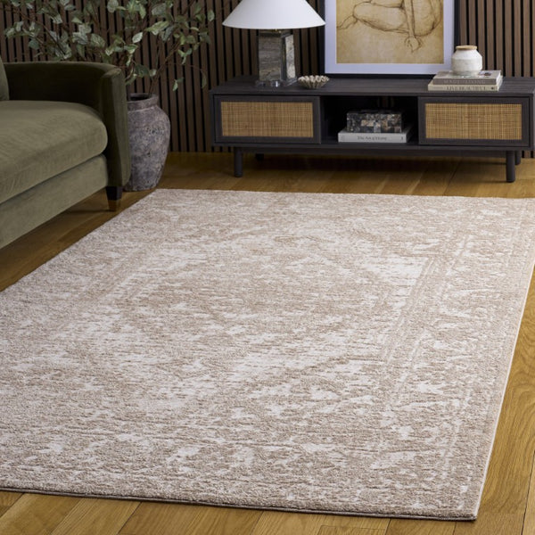 Safavieh Lunara Turkish Power Loomed Polyester Area Rug Neutral Ivory Soft Textured Living Room LUA316E-5