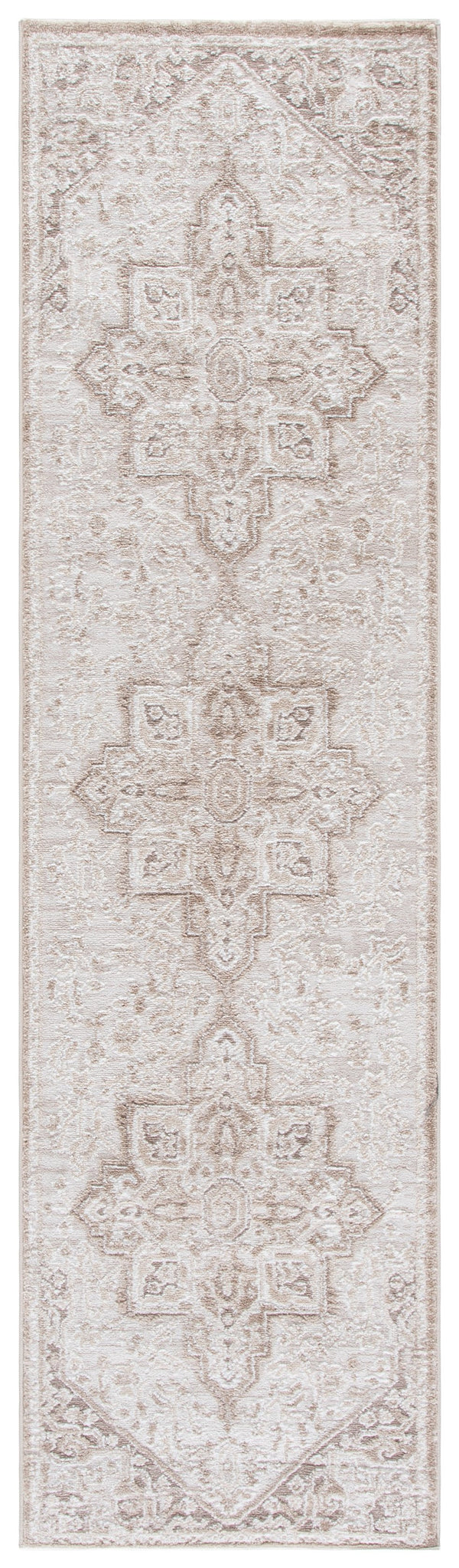 Safavieh Lunara Ivory Light Brown Round Area Rug — Low‑Pile Power‑Loomed Turkish Design For Timeless Elegance 6'-7" x 6'-7" LUA318E-7R