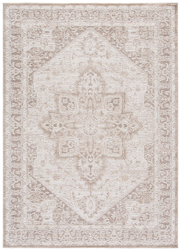 Safavieh Lunara Ivory Light Brown Round Area Rug — Low‑Pile Power‑Loomed Turkish Design For Timeless Elegance 6'-7" x 6'-7" LUA318E-7R