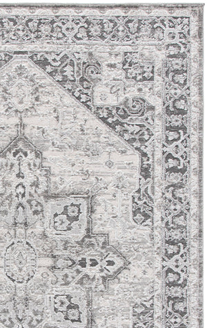 Safavieh Lunara Round Ivory Grey Area Rug — Timeless Traditional Design, Soft Polyester Pile, Durable Finish 6'-7" x 6'-7" LUA318F-7R