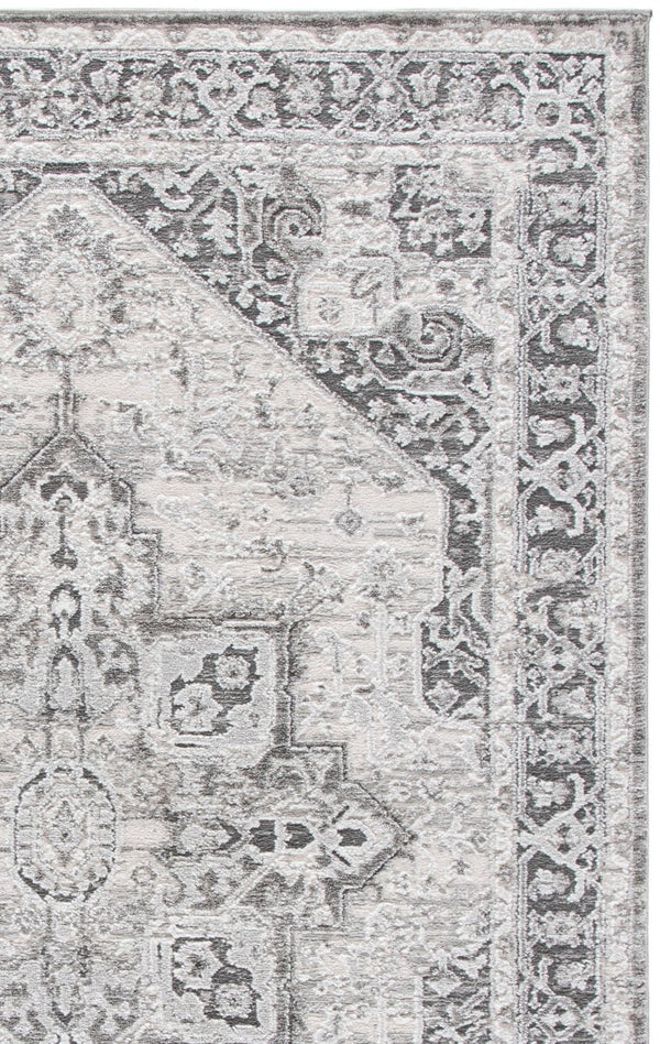 Safavieh Lunara Power Loomed Polyester Area Rug Traditional Ivory Grey for Living Dining Rooms LUA318F-5