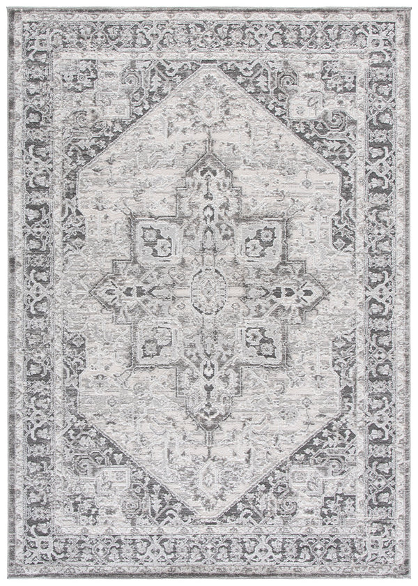 Safavieh Lunara Ivory Grey Runner Rug — Low-Profile Power-Loomed Turkish Polyester, Durable & Stylish 8Ft 2'-2" x 8'-0" LUA318F-28