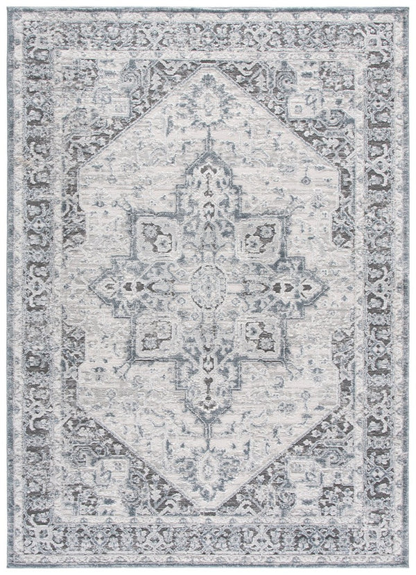 Safavieh Lunara Medallion Area Rug Ivory Blue Power Loomed Polyester Traditional Living Room LUA318L-5