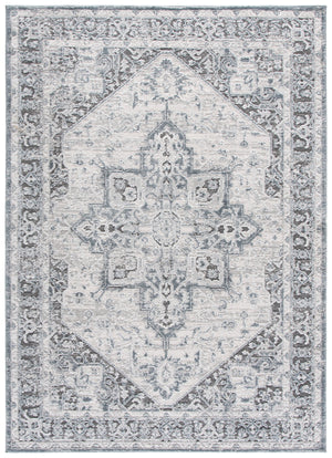 Safavieh Lunara Round Ivory And Blue Area Rug — Low Pile, Power-Loomed Durability, Soft Cushioned Underfoot 6'-7" x 6'-7" LUA318L-7R