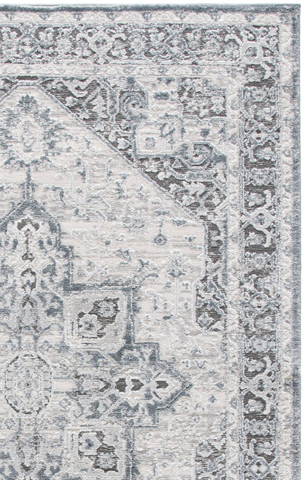 Safavieh Lunara Medallion Area Rug Ivory Blue Power Loomed Polyester Traditional Living Room LUA318L-5