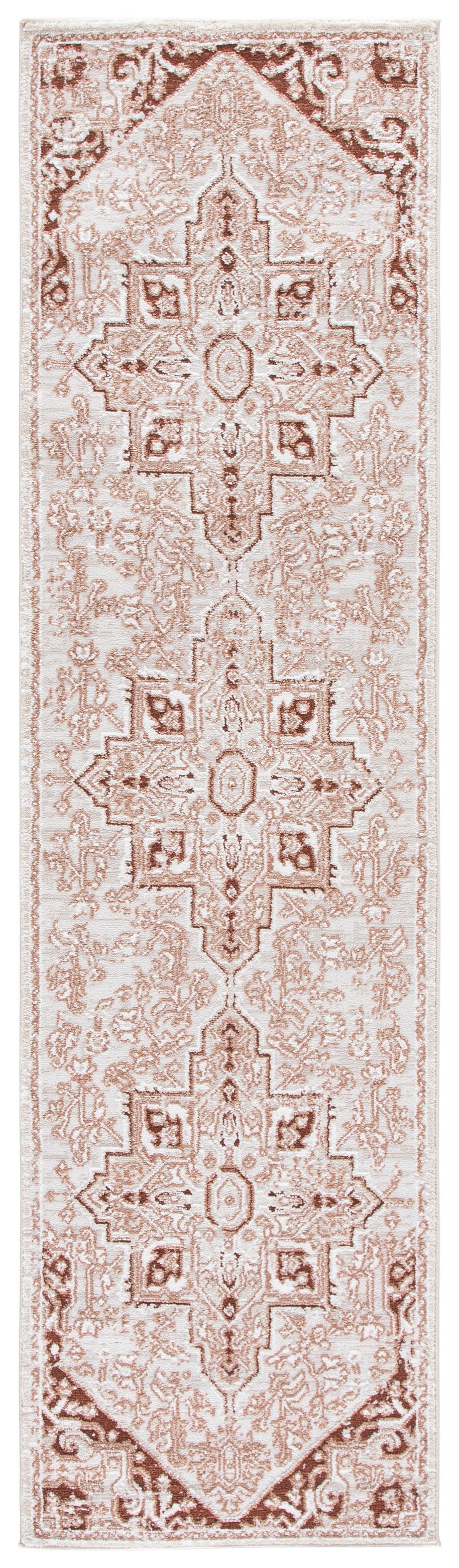 Safavieh Lunara Elegant Rust And Ivory Runner Rug — Low-Pile, Power-Loomed In Turkey For Durable Style 2'-2" x 8'-0" LUA318P-28