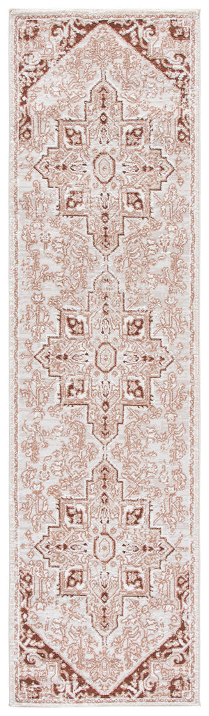 Safavieh Lunara Square Area Rug In Rust And Ivory — Power-Loomed Turkish Polyester With Jute Backing, Low Pile 6'-7" x 6'-7" LUA318P-7SQ