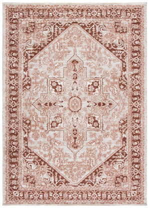 Safavieh Lunara Traditional Power Loomed Polyester Area Rug Warm Rust Ivory Living Room Anchor LUA318P-5