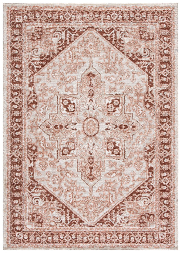 Safavieh Lunara Traditional Power Loomed Polyester Area Rug Warm Rust Ivory Living Room Anchor LUA318P-5