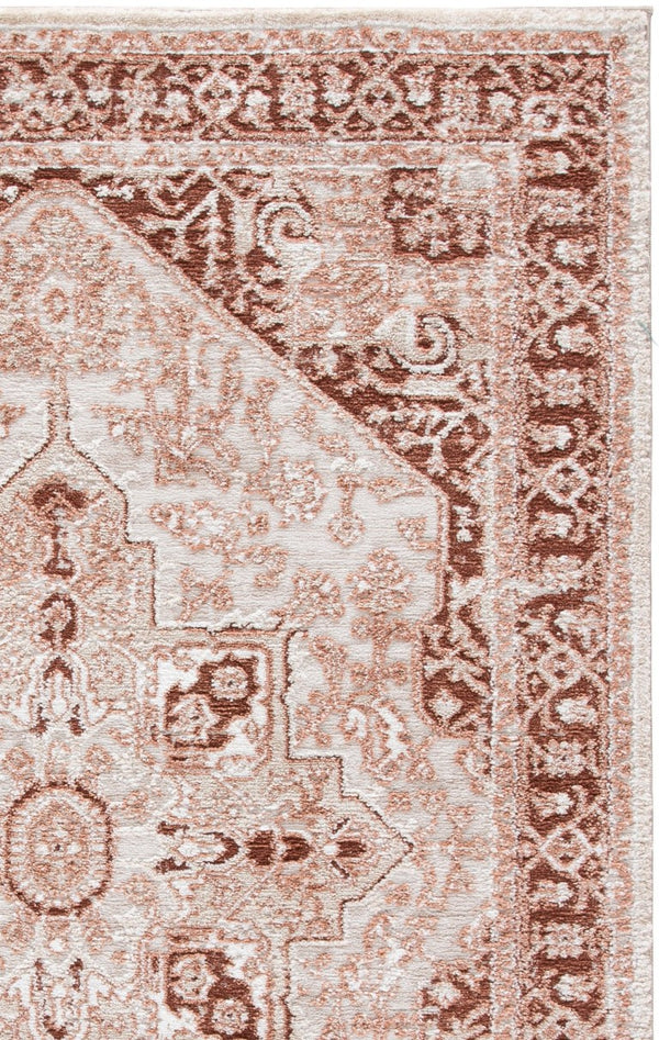Safavieh Lunara Traditional Power Loomed Polyester Area Rug Warm Rust Ivory Living Room Anchor LUA318P-5