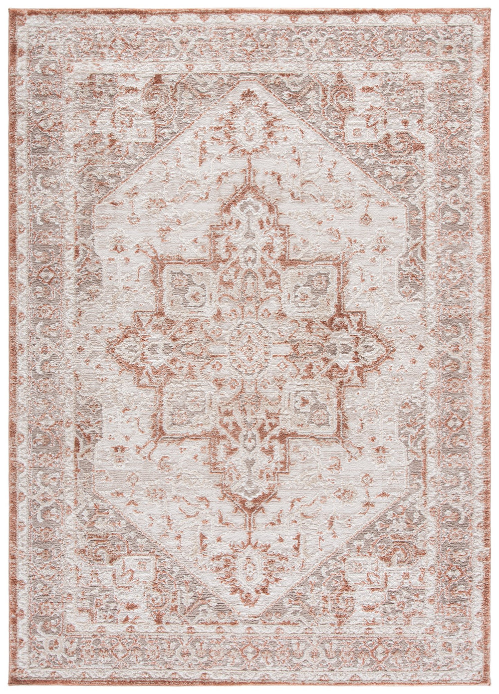 Safavieh Lunara Ivory Rust Runner Rug For Hallways And Entryways — Low-Profile, Durable Power-Loomed Design 2'-2" x 8'-0" LUA318R-28