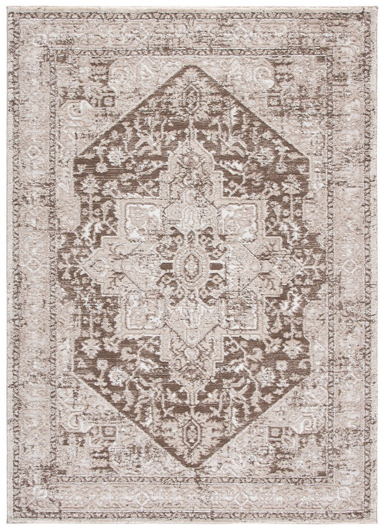 Safavieh Lunara Power Loomed Polyester Area Rug Traditional Turkish Brown Ivory Living Room LUA318T-5
