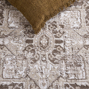 Safavieh Lunara Power Loomed Polyester Area Rug Traditional Turkish Brown Ivory Living Room LUA318T-5