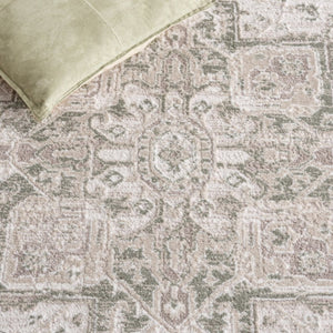 Safavieh Lunara Power Loomed Polyester Area Rug Solid Ivory Green Low Pile Entryway Accent LUA318W-4