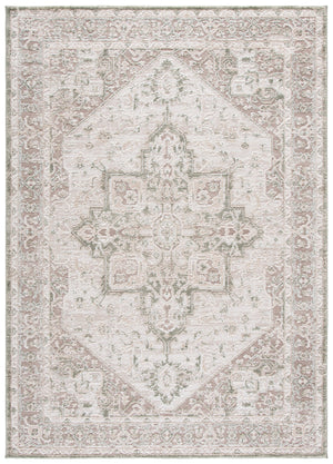 Safavieh Lunara Ivory And Green Runner Rug, Power-Loomed In Turkey For Durable Plush Low-Profile Elegance 2'-2" x 8'-0" LUA318W-28