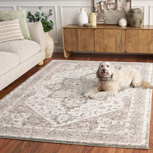 Safavieh Lunara Power Loomed Polyester Area Rug Traditional Ivory Green Living Room Accent LUA318W-5