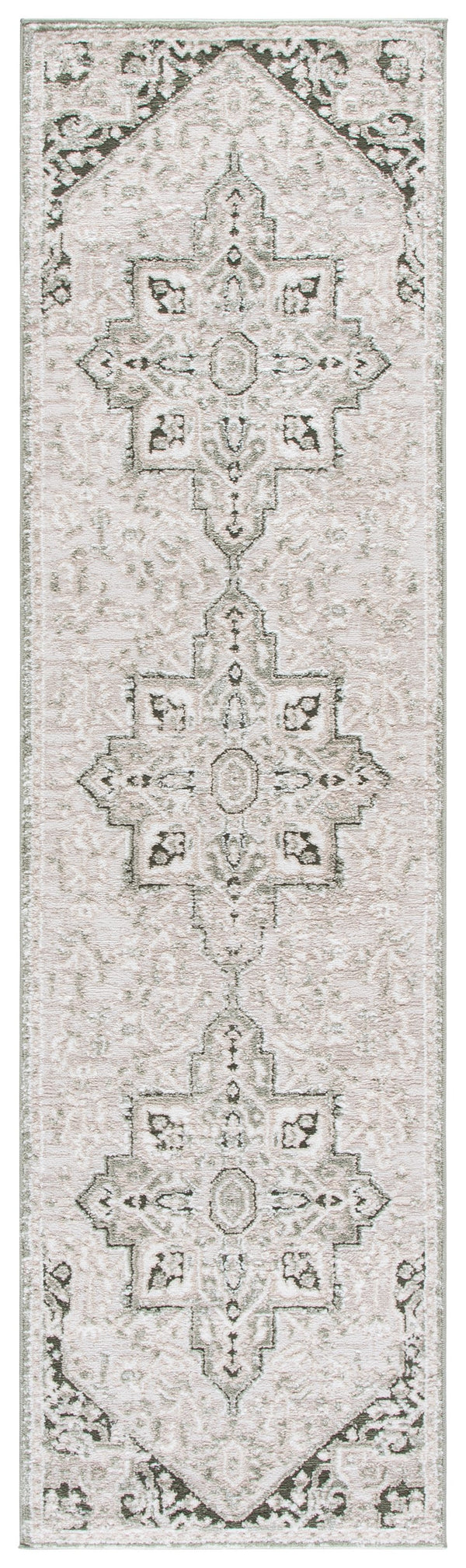 Safavieh Lunara Turkish Round Area Rug In Green & Ivory — Plush Low-Profile Power-Loomed Durability For Living Rooms 6'-7" x 6'-7" LUA318Y-7R