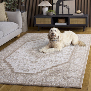 Safavieh Lunara Power-Loomed Polyester Area Rug Neutral Ivory Beige Soft Pile Living Room LUA320A-5