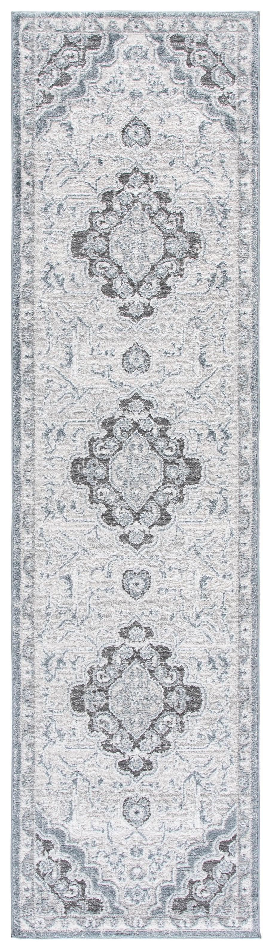 Safavieh Lunara Ivory And Blue Square Area Rug — Power-Loomed Turkish Polyester With Jute Backing, Low Pile 6'-7" x 6'-7" LUA320L-7SQ