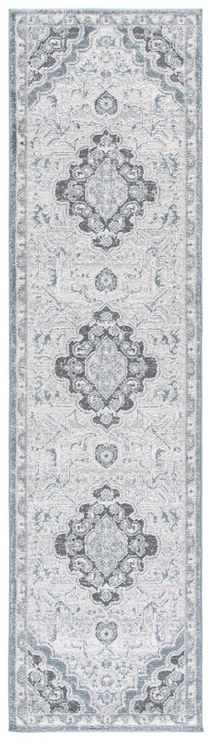 Safavieh Lunara Elegant Ivory And Blue Turkish Runner — Low-Profile Durable Power-Loomed Polyester For Halls 2'-2" x 8'-0" LUA320L-28